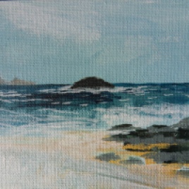 Seascape. Acrylic on canvas board.