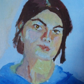 Portrait. Acrylic on canvas board.